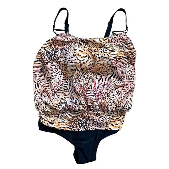 Swimsuits For All Womans One Piece Colorful Animal Print Swimwear Plus Size 20 - Picture 1 of 7
